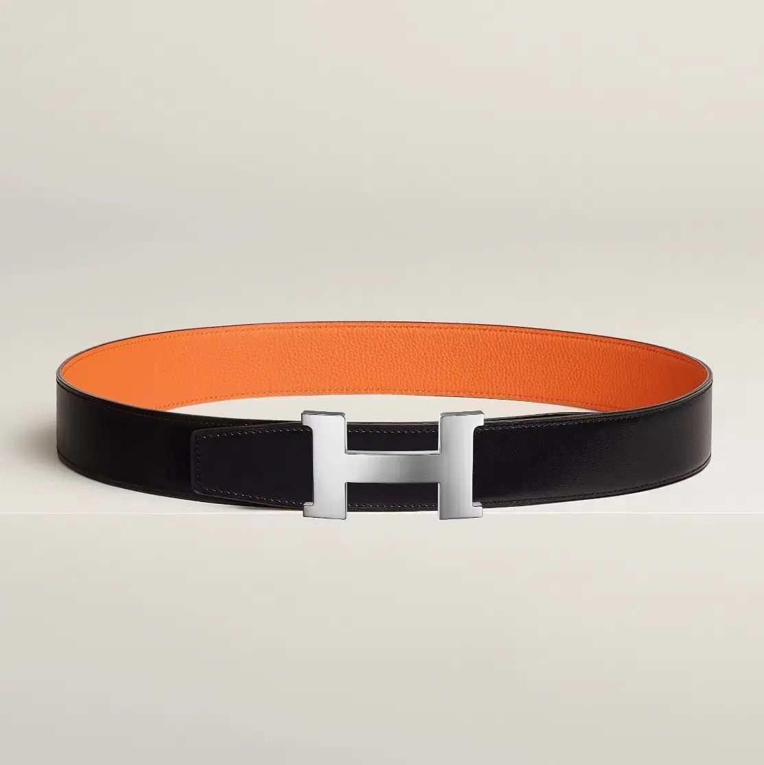 新品 Hermes エルメス リバーシブル メンズ ベルト 95 ブラック