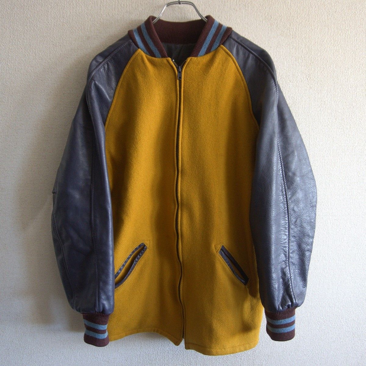 美品】SKOOKUM【メルトン×レザー スタジャン】40 スクーカム