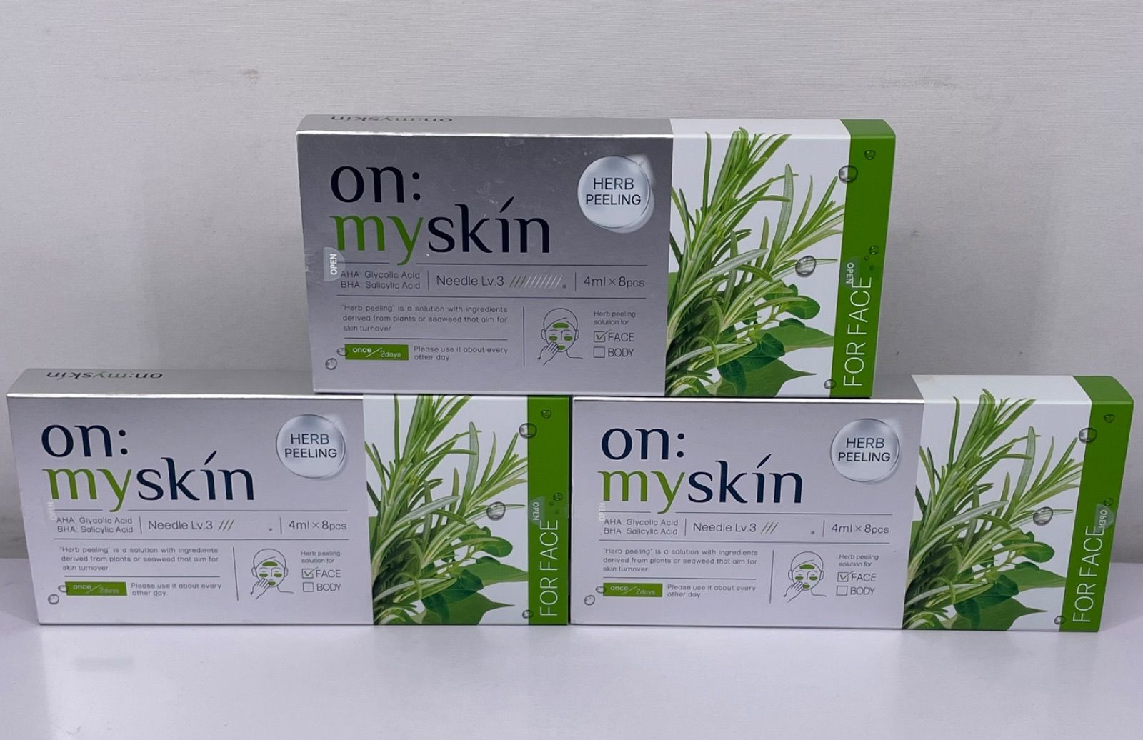 オンマイスキン ハーブピーリングソリューション フェイス用 3箱セット