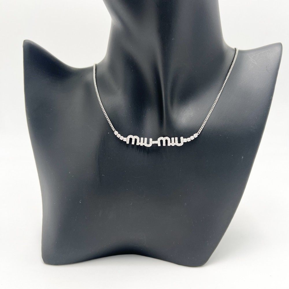 ミュウミュウ ネックレス レディース クリスタル メタルネックレス