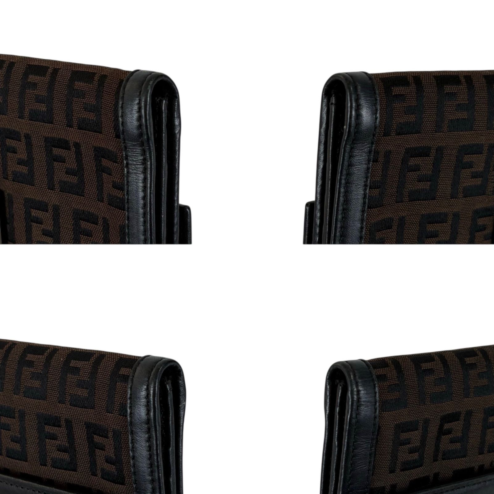 フェンディ FENDI 二つ折り長財布 ズッカ柄 ズッキーノ キャンバス