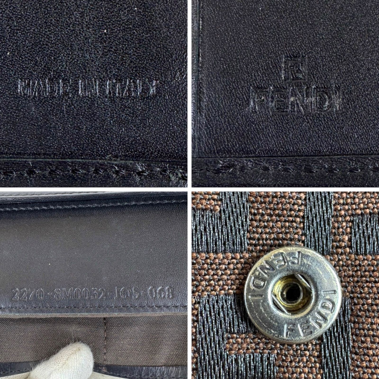 フェンディ FENDI 二つ折り長財布 ズッカ柄 ズッキーノ キャンバス 