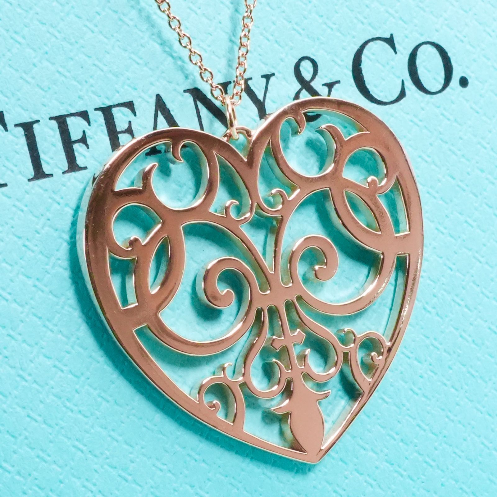 希少ティファニー ラージ エンチャントハートルベドメタルネックレス25