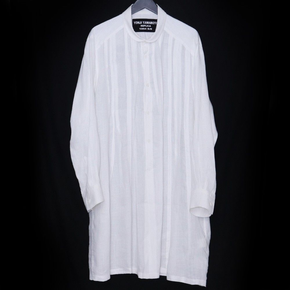 YOHJI YAMAMOTO タックロング 長袖シャツ サイズ3 ホワイト HO-B63-310