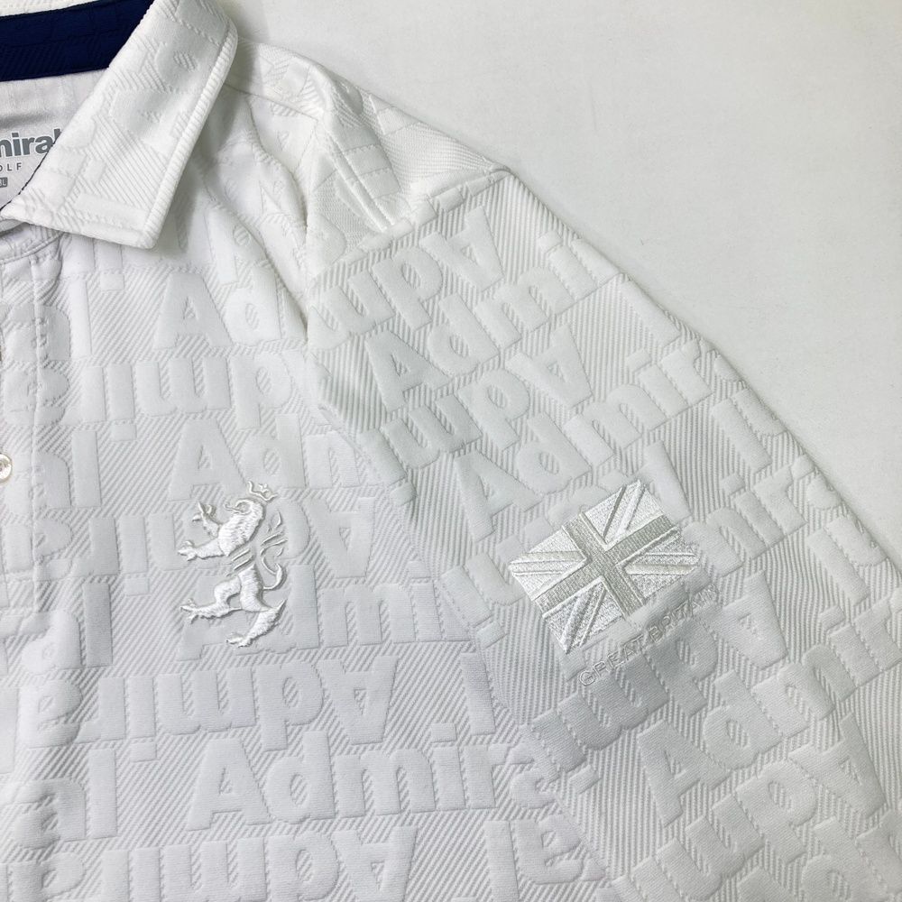 サイズ：3L ADMIRAL アドミラル 2024年モデル 長袖ポロシャツ ロゴ総柄