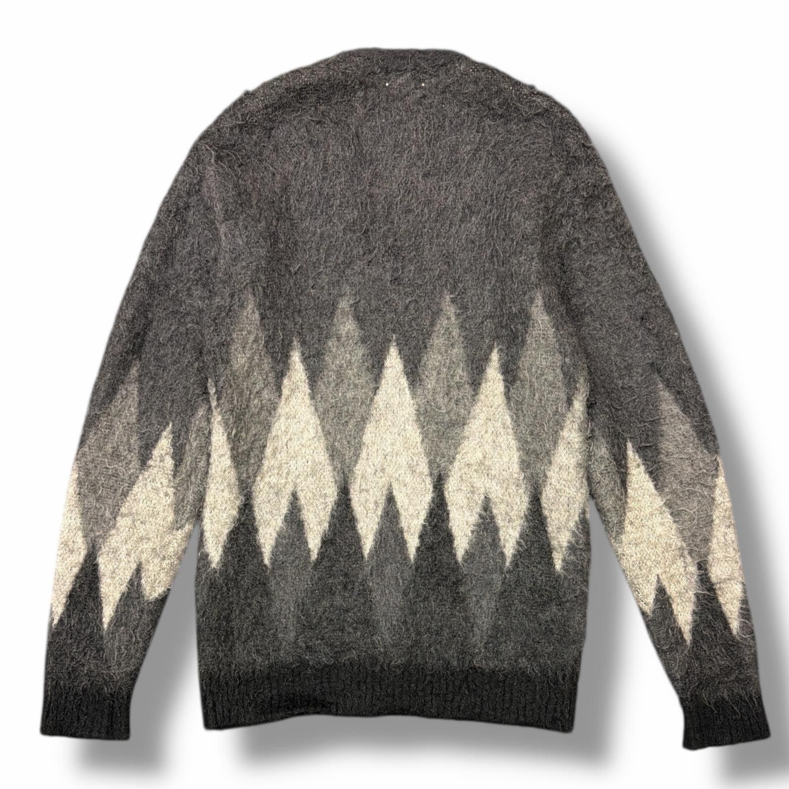 参考上代52800円 MINEDENIM Kid Mohair Argyle Washed Knit Long 