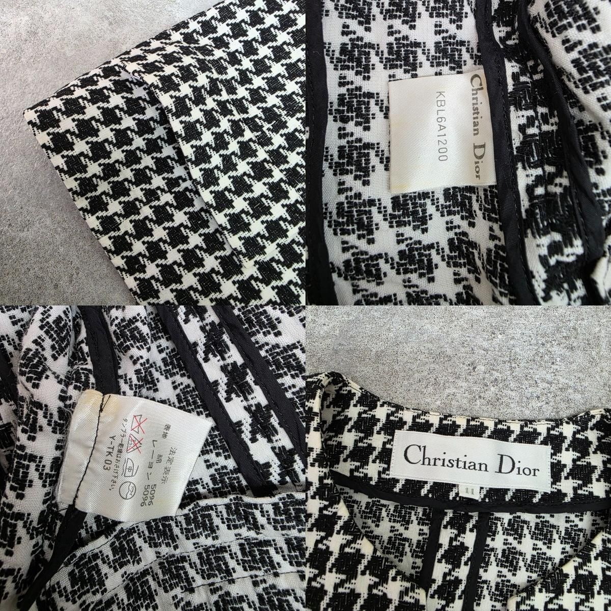 Christian Dior クリスチャンディオール 千鳥格子 7分袖 ヴィンテージ