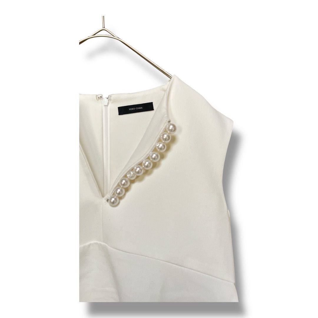 YOKOCHAN ヨーコチャン パール付きトップス ノースリーブ 日本製 プル