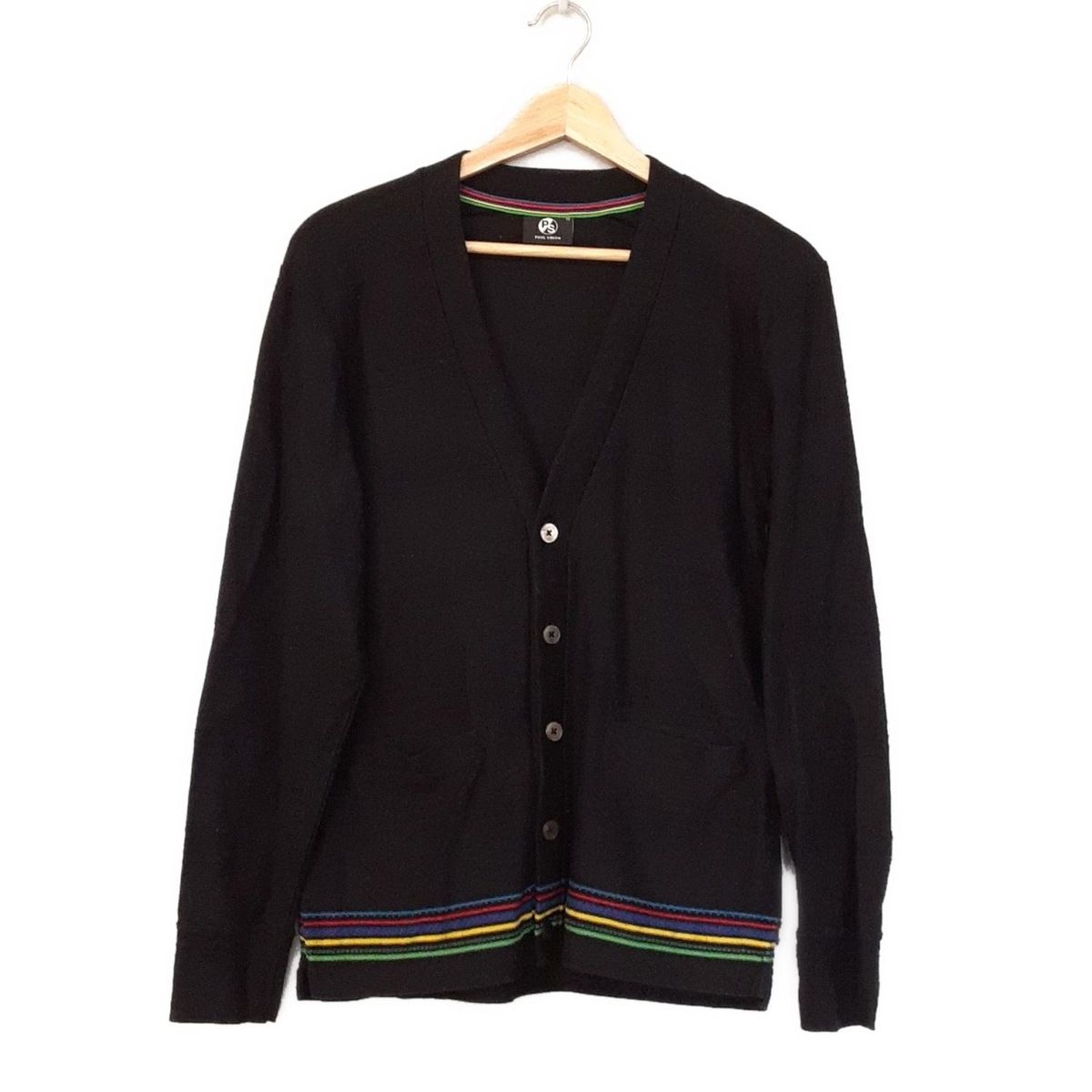 PaulSmith(ポールスミス) カーディガン サイズM メンズ - 黒×レッド 