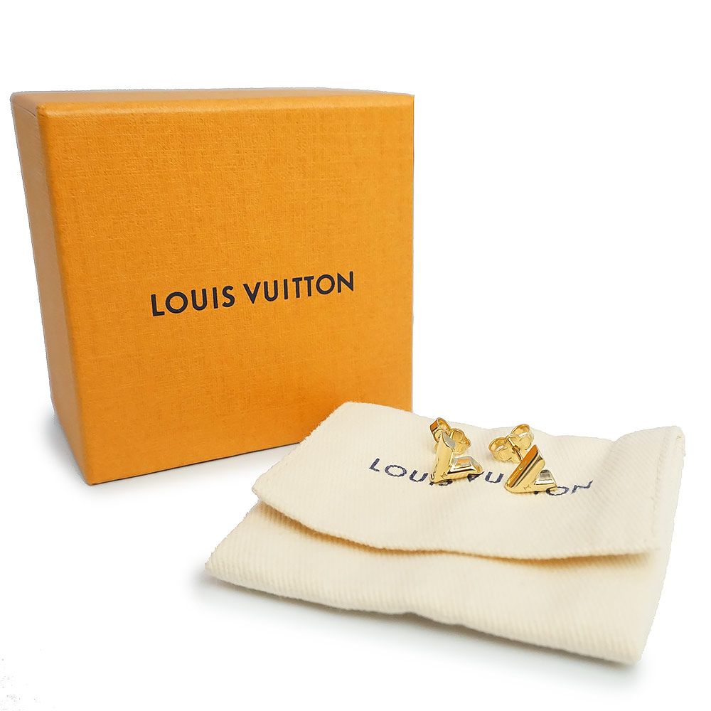 ルイ ヴィトン M68153 エセンシャル V ゴールド ピアス 箱付 LOUIS