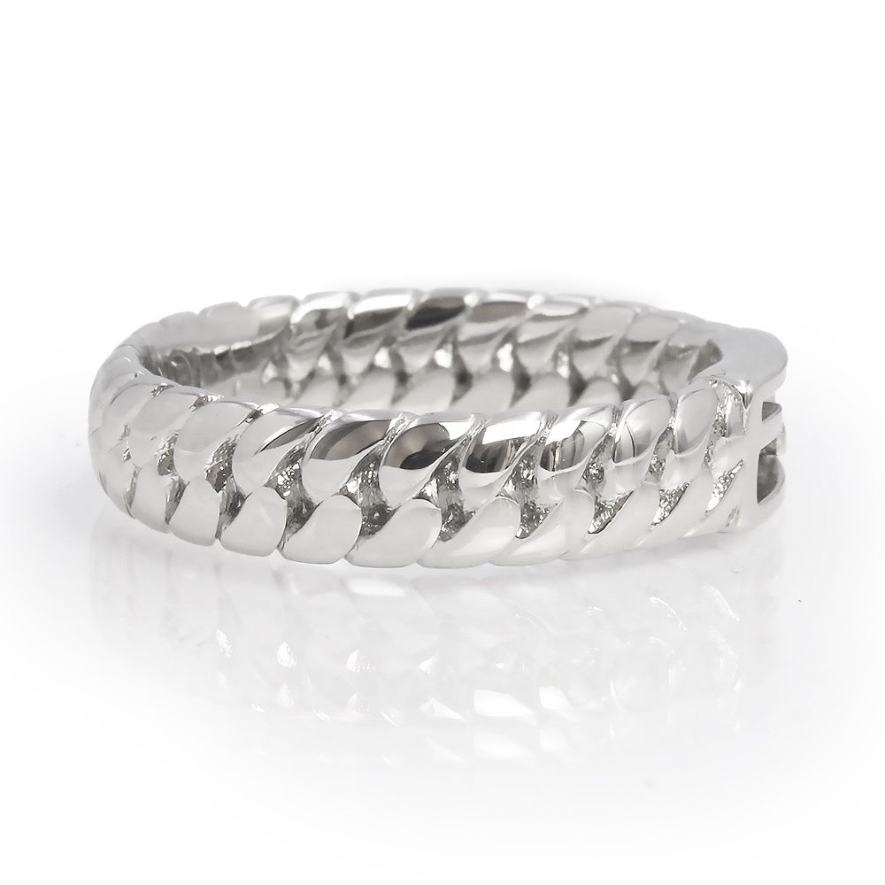 フェンディ 8AG983 ロゴ バゲット リング シルバー 指輪 L #16.5号 箱