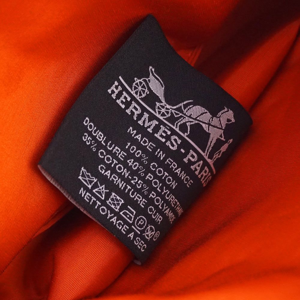 エルメス ボリード 16 ミニミニ コットン100％ オレンジ フー 化粧