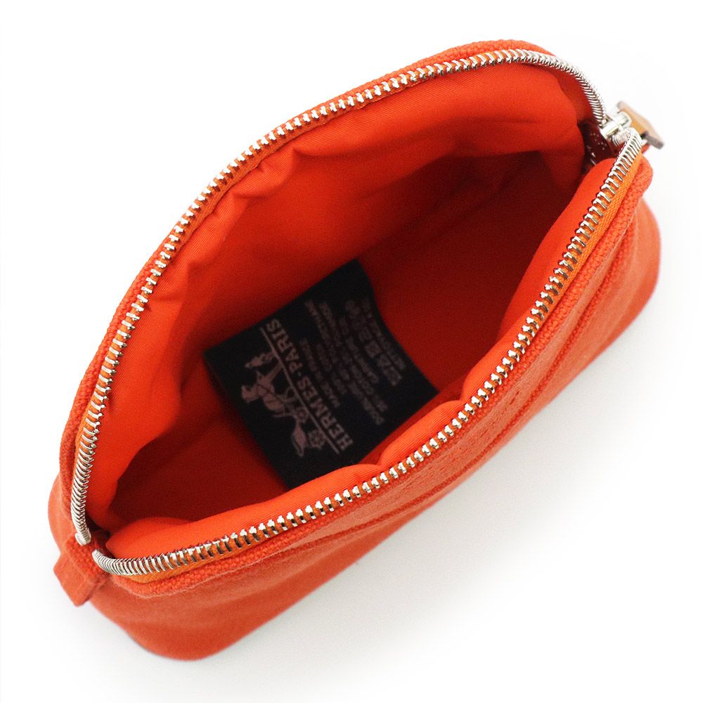 エルメス ボリード 16 ミニミニ コットン100％ オレンジ フー 化粧