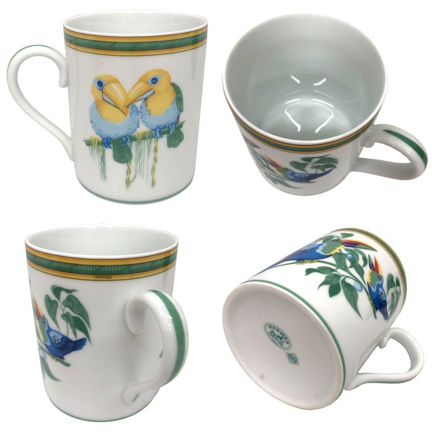 HERMES トゥカン アフリカ 〔アニマル〕マグカップ 2点 エルメス