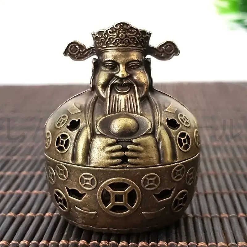 新品?未使用】 香炉 香炉禅飾り 富の神 金 ゴールド 黄金 招財 お香 お