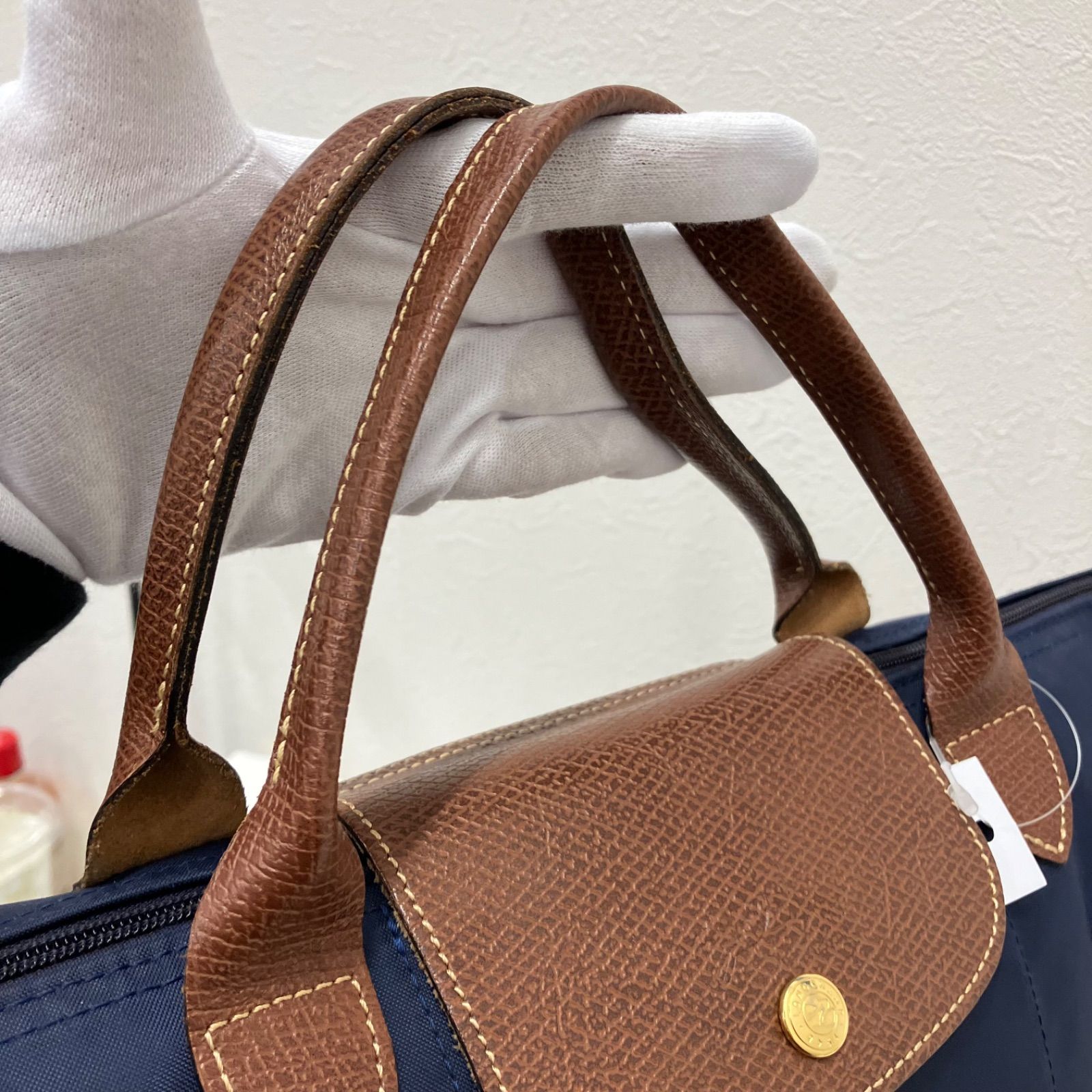 8412 LONGCHAMP ロンシャン ハンドバッグ ルプリアージュ ネイビー 