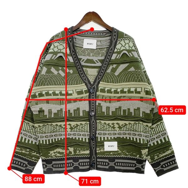 【中古】未使用品 ダブルタップス WTAPS 24AW PALMER 813 / SWEATER / ACRYLIC ジャガード ニット カーディガン 02(M) WTAPS ダブルタップス ニット カーディガン セーター ジャカード