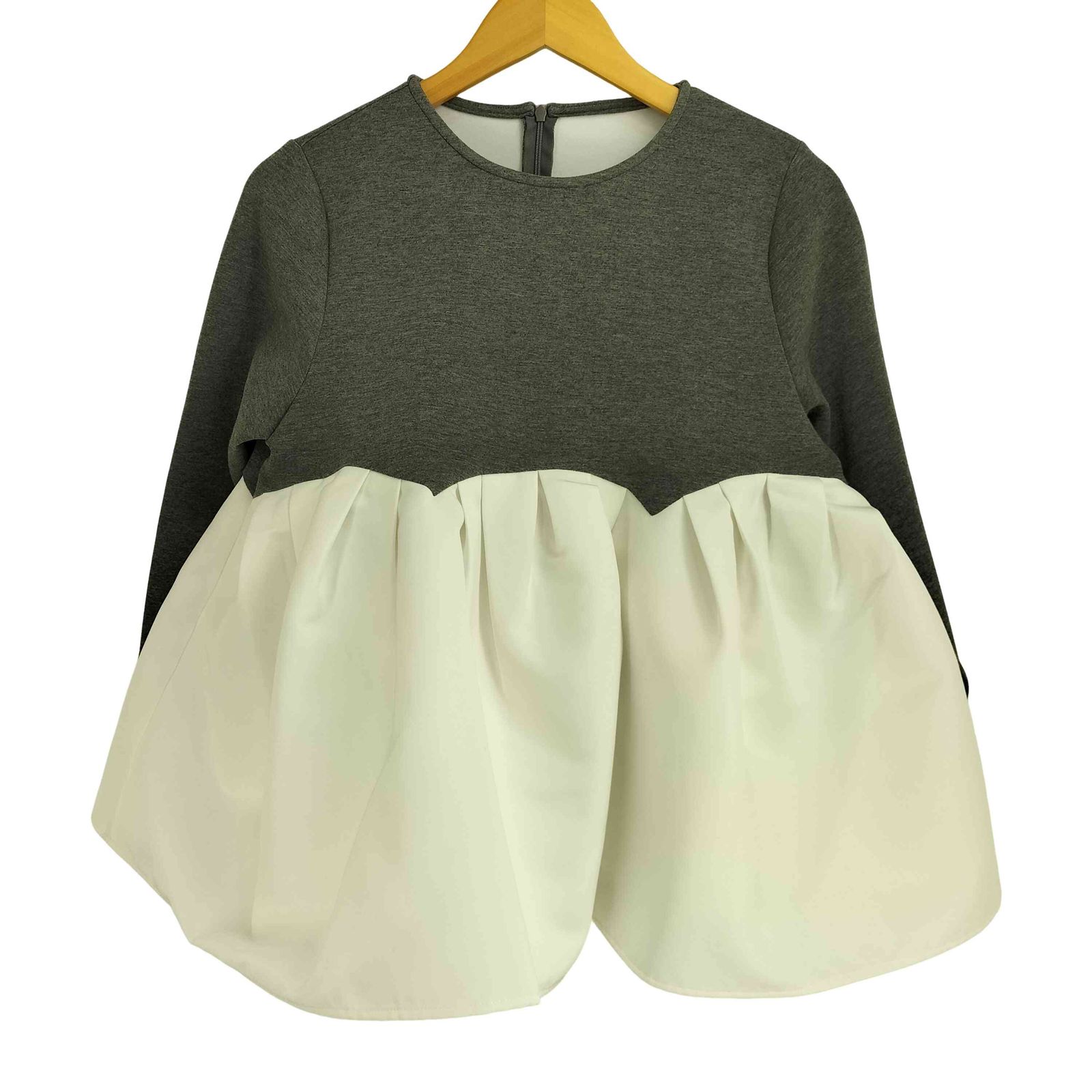 ユーズドフルギ USED古着 Fit more ボリュームタックペプラムトップス 