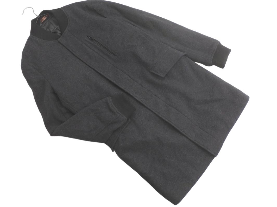 ZARA MAN ザラ マン ウール混 中綿 コート sizeS/ダークグレー  メンズ