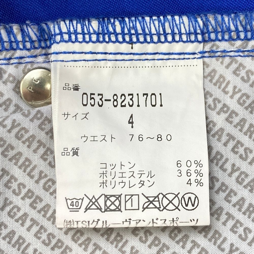 サイズ：4 PEARLY GATES パーリーゲイツ パンツ ブルー系