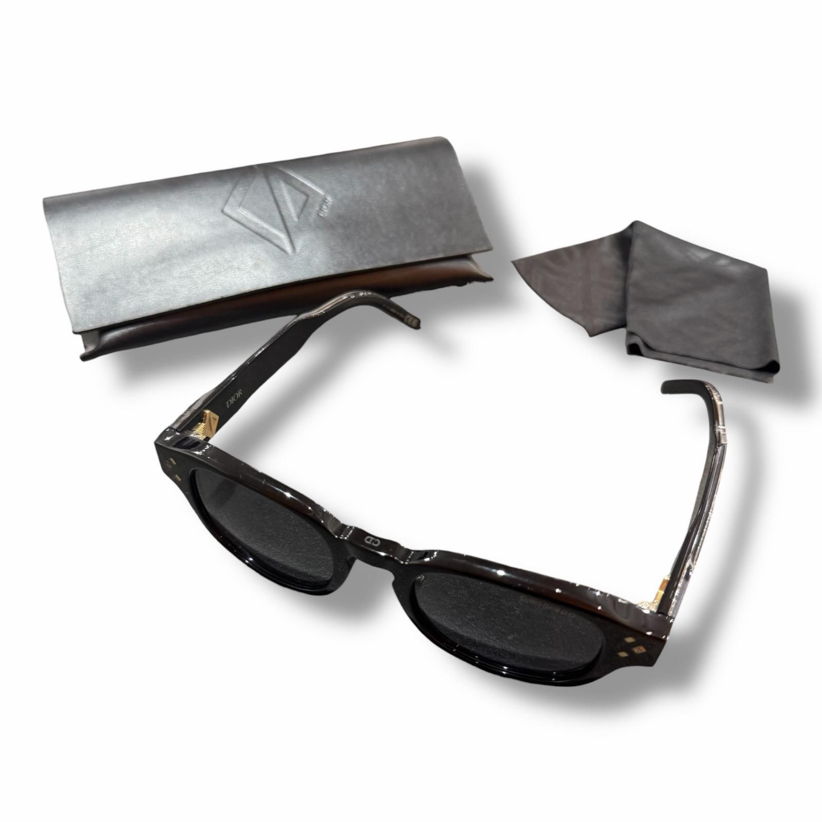 Dior CDダイヤモンド サングラス メガネ 眼鏡 ディオール ブラック F