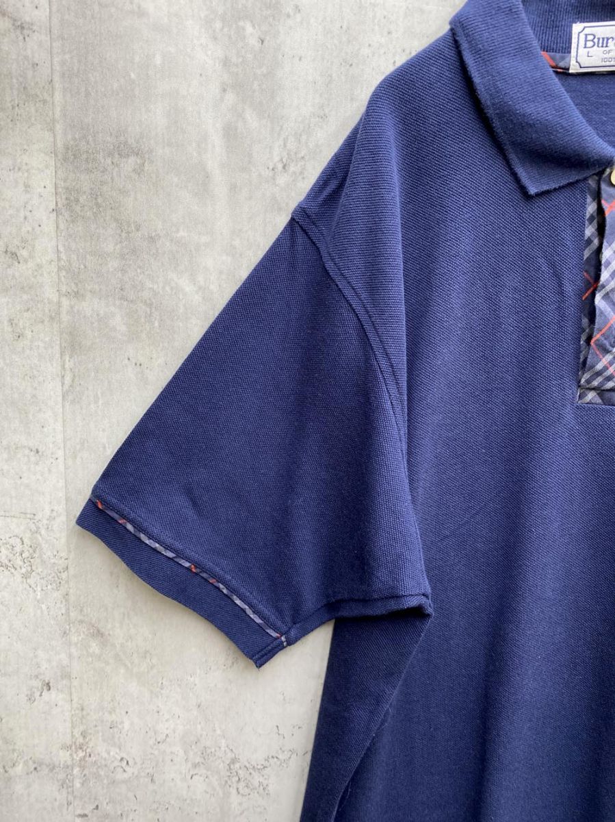burberrys バーバリーズ ノバチェック 刺繍 ポロシャツ sizeL/ネイビー