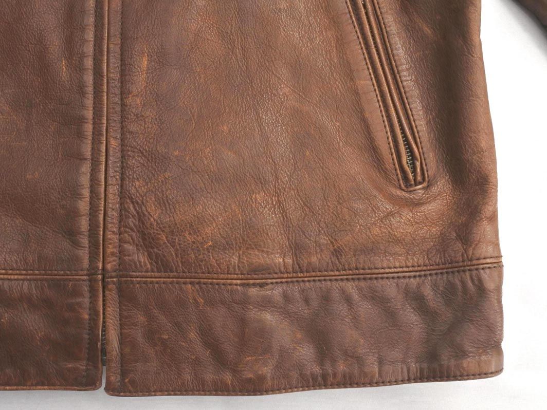 バナナリパブリック✨シングルライダースジャケット M ブラウン カウレザー 牛革 バナナリパブリック✨シングルライダースジャケット M ブラウン