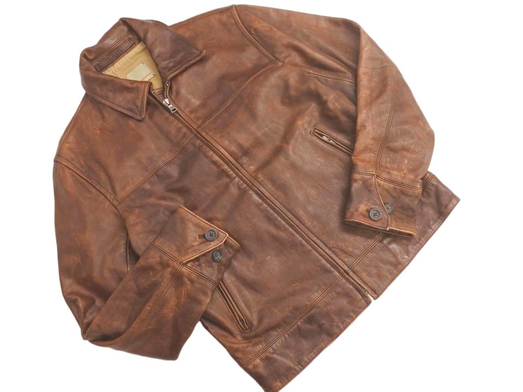 BANANA REPUBLIC バナナリパブリック カウレザー シングル ライダース