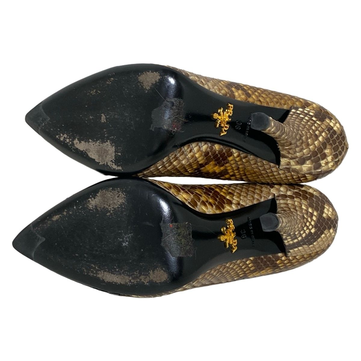 PRADA(プラダ) パンプス 36 レディース - ブラウン×黒×マルチ - メルカリ