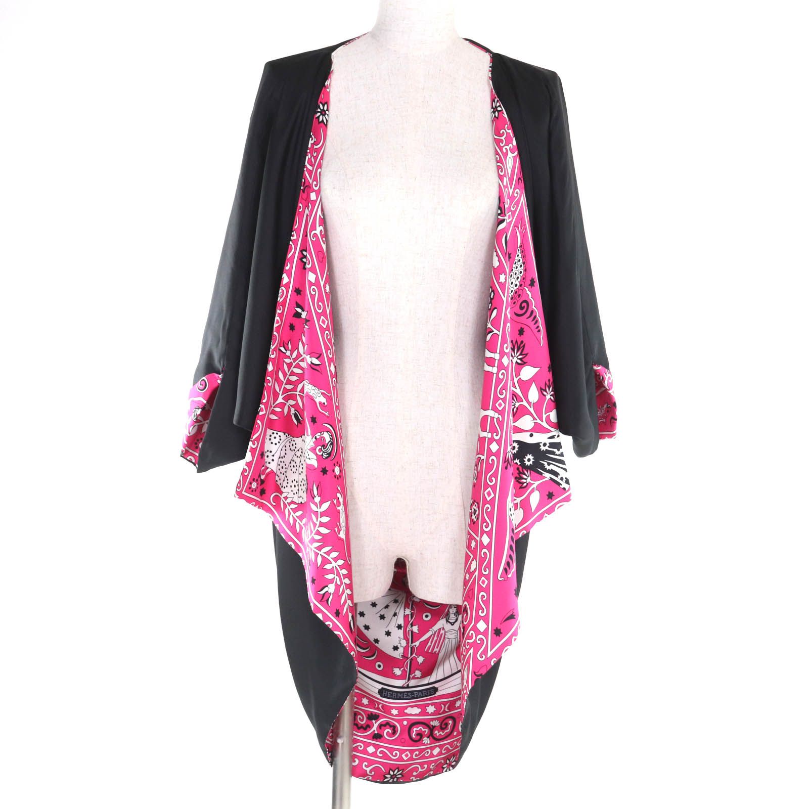 未使用品◇HERMES エルメス Peuple du Vent プティH シルク100％ 総柄  