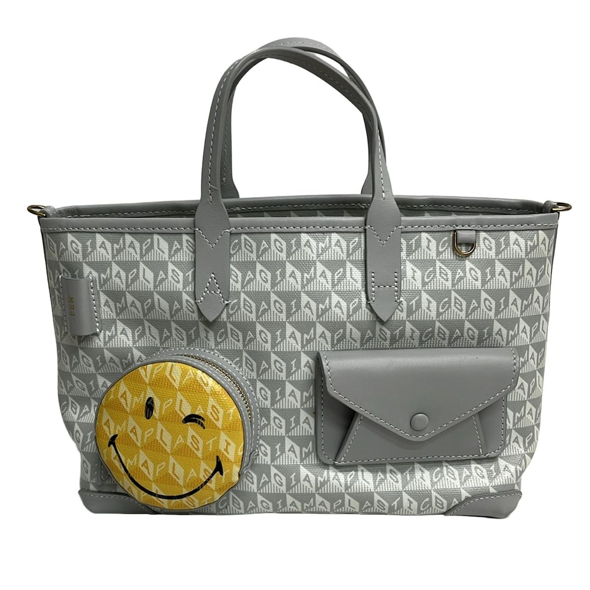 Anya Hindmarch(アニヤハインドマーチ) ハンドバッグ - グレー×クリア