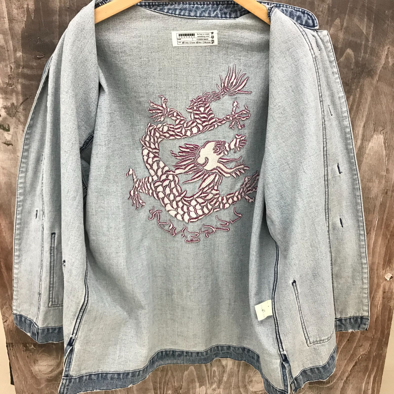 LEGENDA レジェンダ デニムジャケット F ドラゴン 刺繍 メンズ