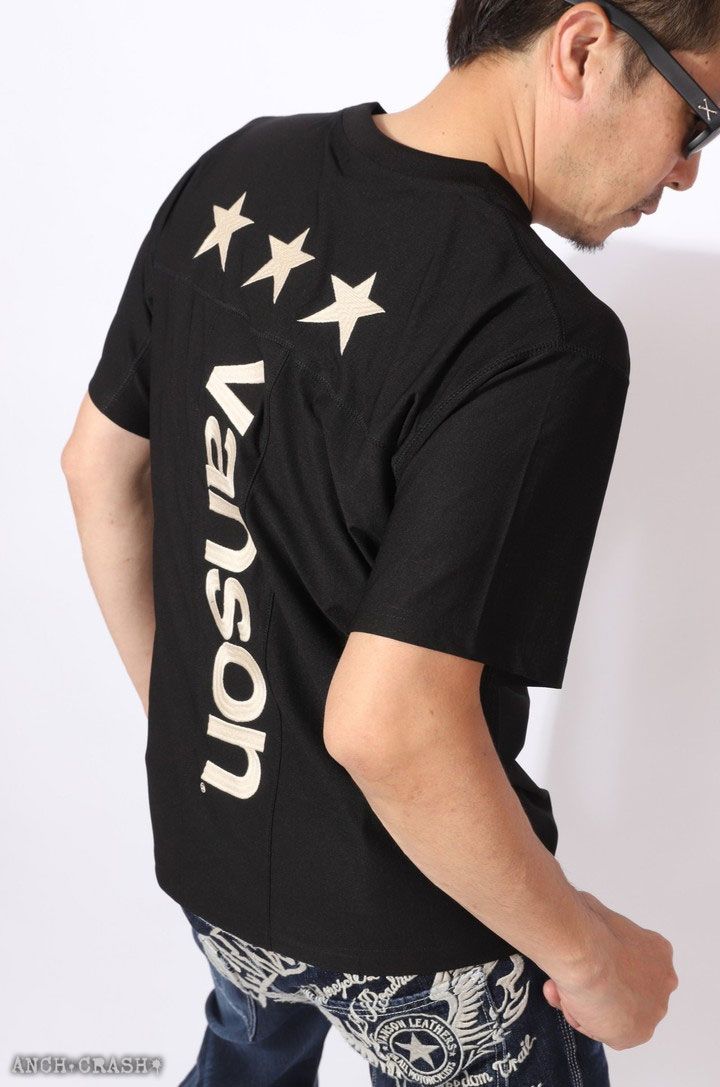 VANSON ヘビーウェイト ドライ 半袖Tシャツ NVST-2417 バンソン 刺繍