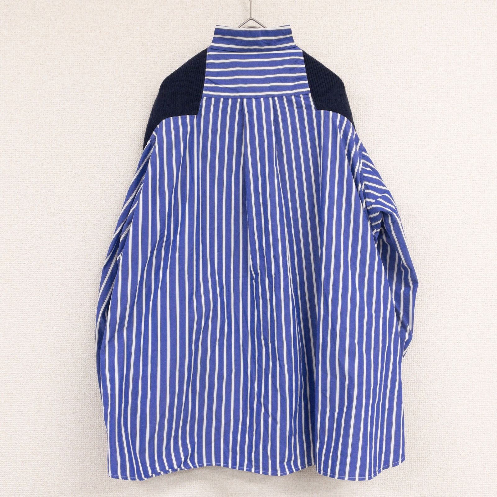 sacai サカイ カーディガン シャツ ストライプ 切替 異素材 ドッキング