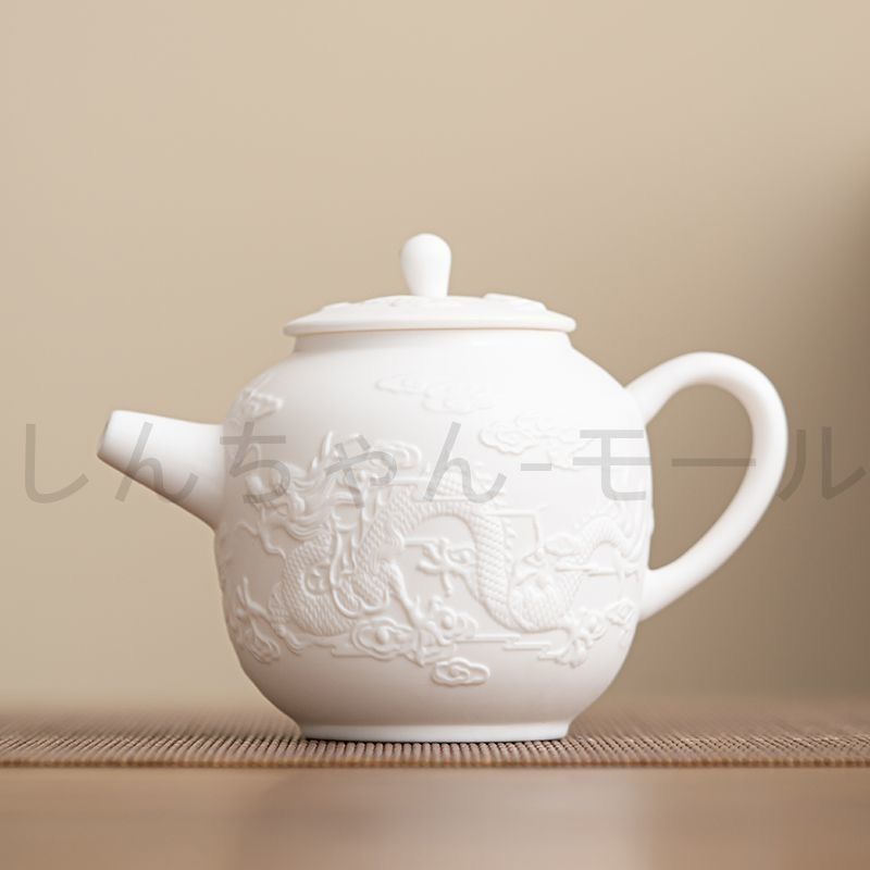 新品・未使用】 白磁 龍鳳茶壺 茶道具茶器 煎茶道具 美術品 工芸品