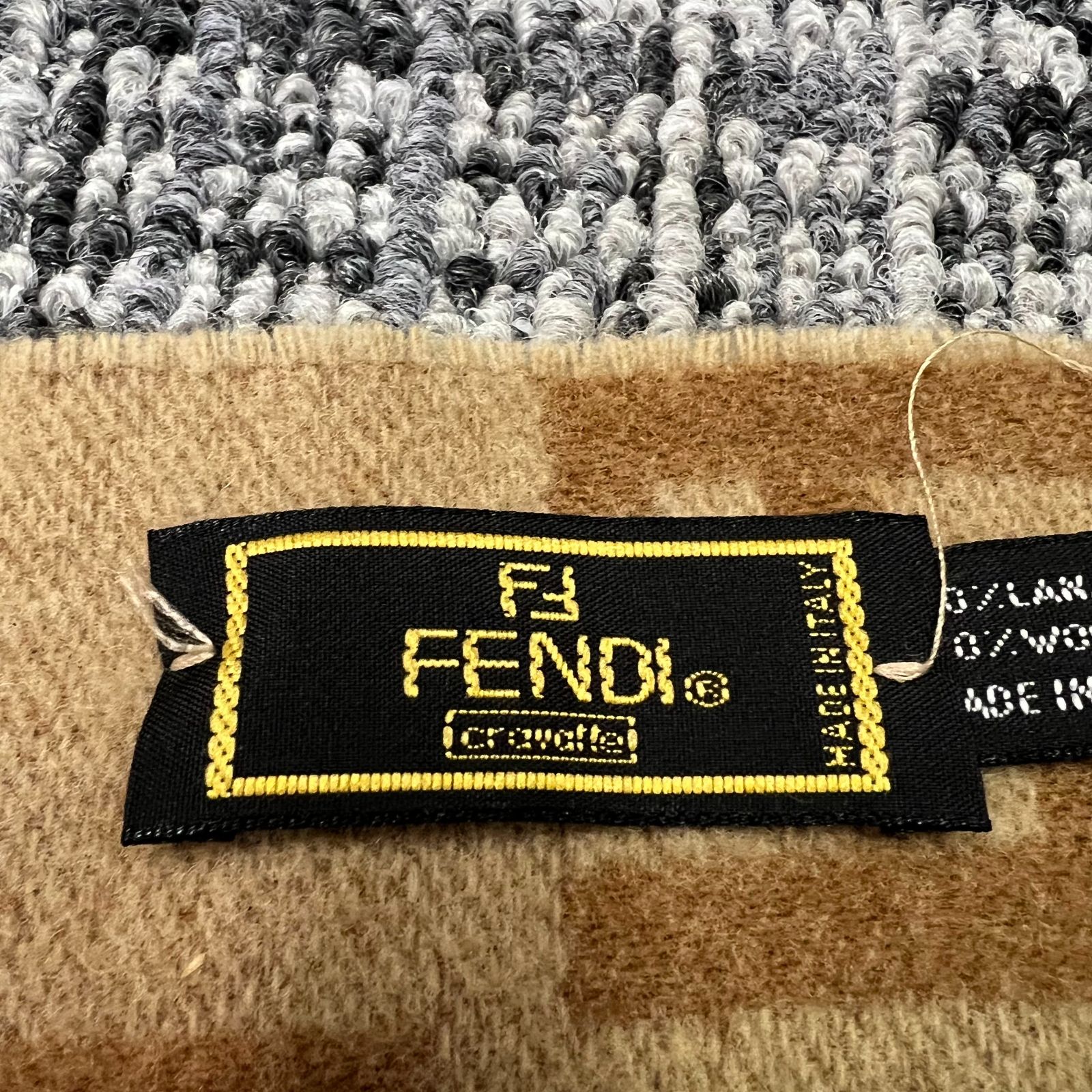 FENDI フェンディ マフラー ストール ズッカ柄 ウール ブラウン ベージュ FENDI（フェンディ） 【初売りSALE☆30%OFFクーポン】フェンディ