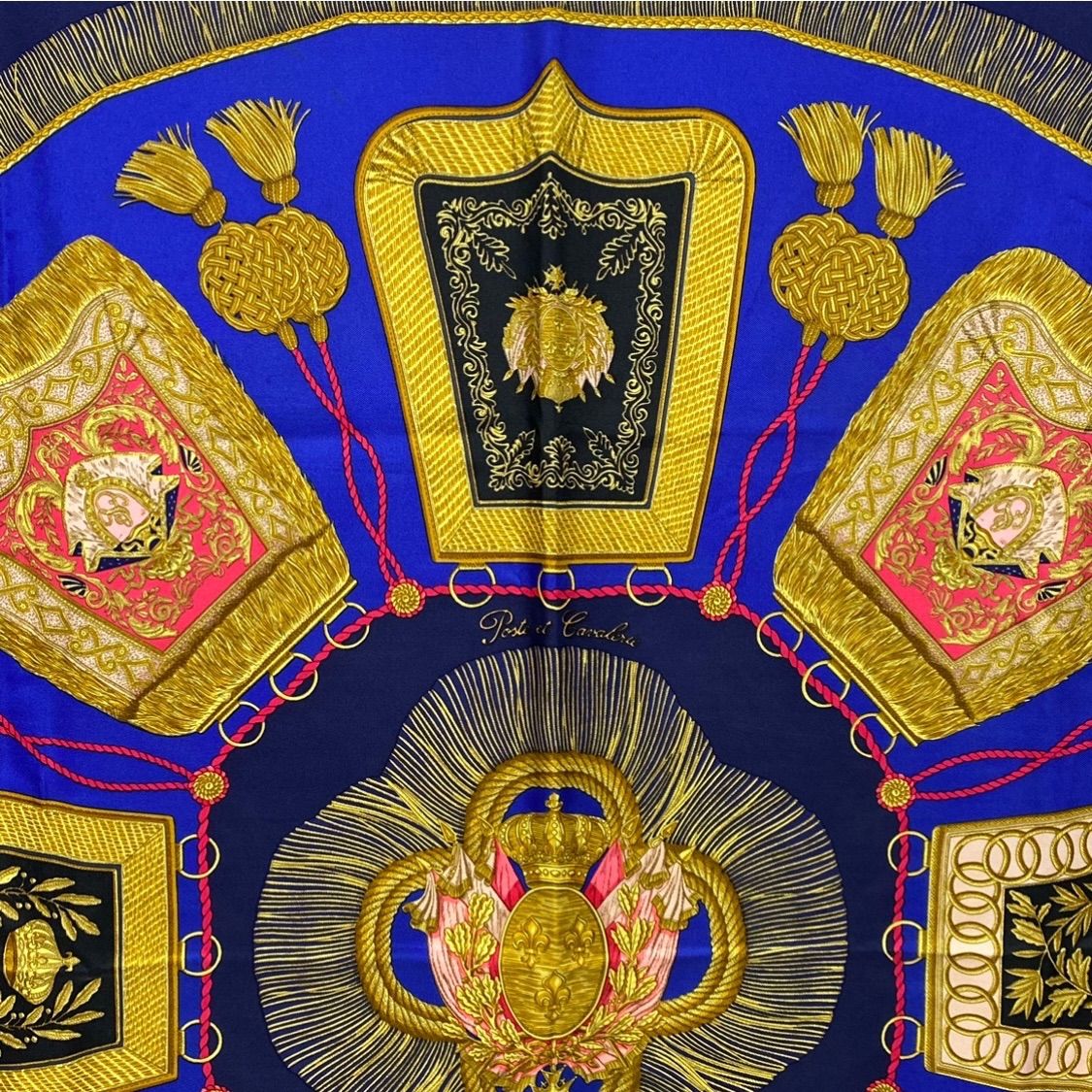 エルメス カレ90 Poste et Cavalerie シルクスカーフ サーベル飾り袋