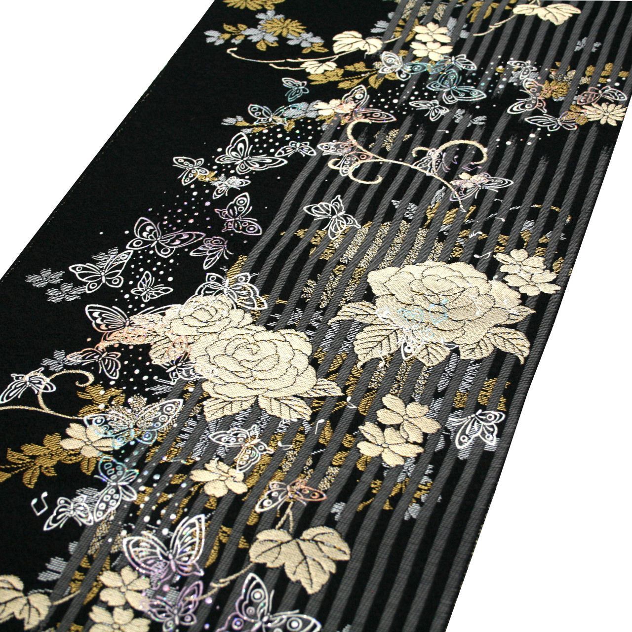 新品 お仕立付き 和田光正 金彩友禅 名古屋帯 音符に蝶 伝統工芸士 九