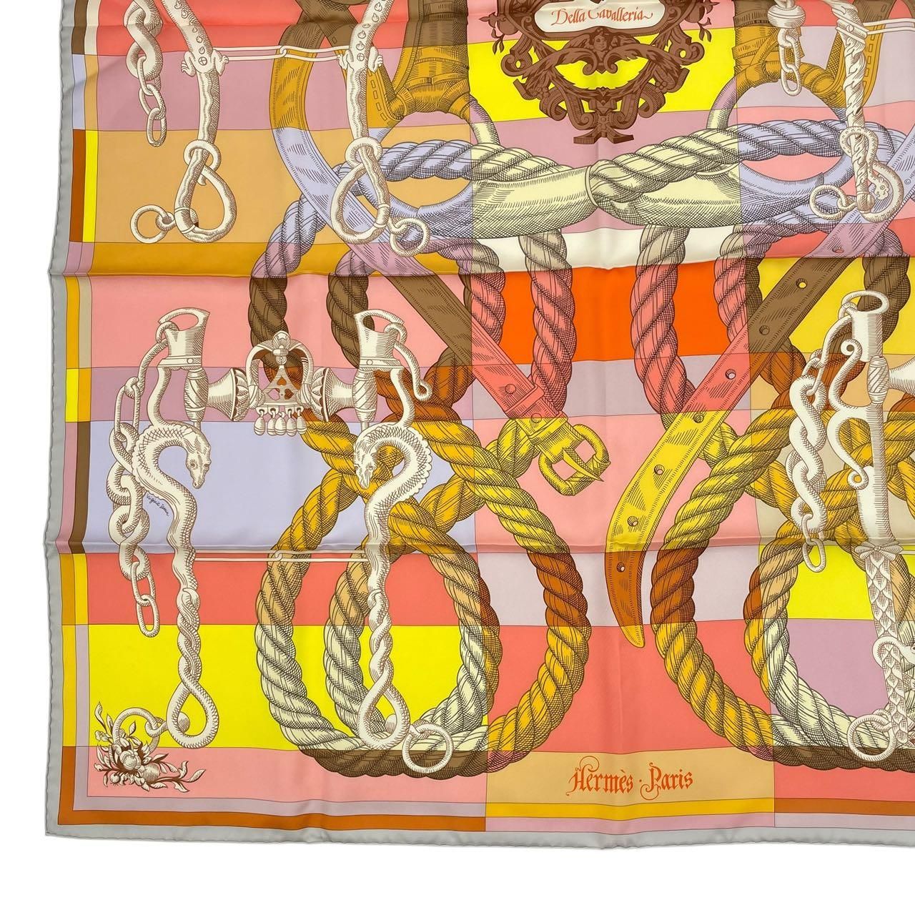 未使用品 HERMES エルメス カレ90 シルク スカーフ Della Cavalleria 