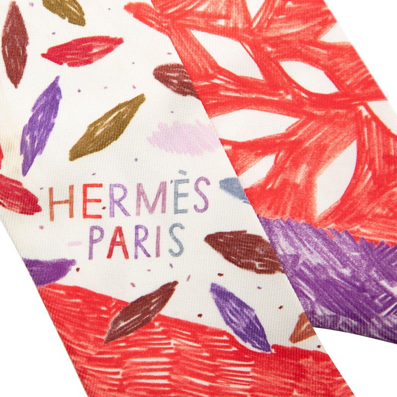 エルメス ツイリー Chacun Fait Son Nid それぞれの巣作り ホワイト