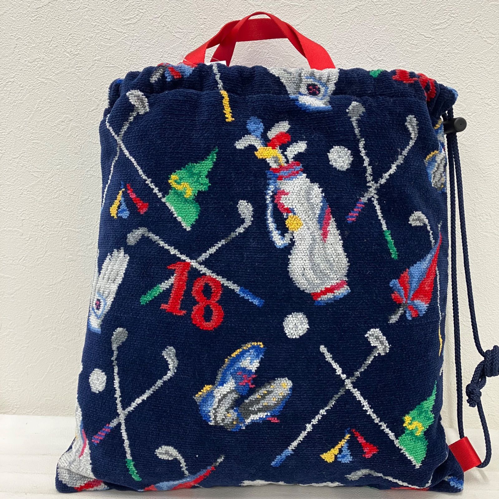 8439 FEILER フェイラー ナップサック トートバッグ 巾着型 ゴルフ柄