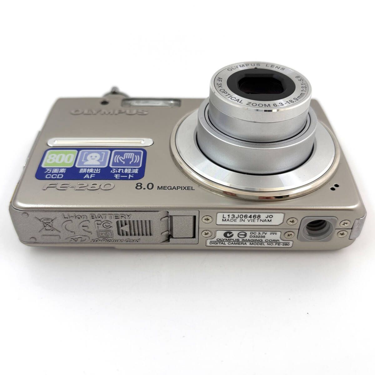 【通電確認済】OLYMPUS FE-280 オリンパス コンパクトデジカメ オリンパス】OLYMPUS FE-280 コンパクトデジタルカメラ ＋ バッテリー