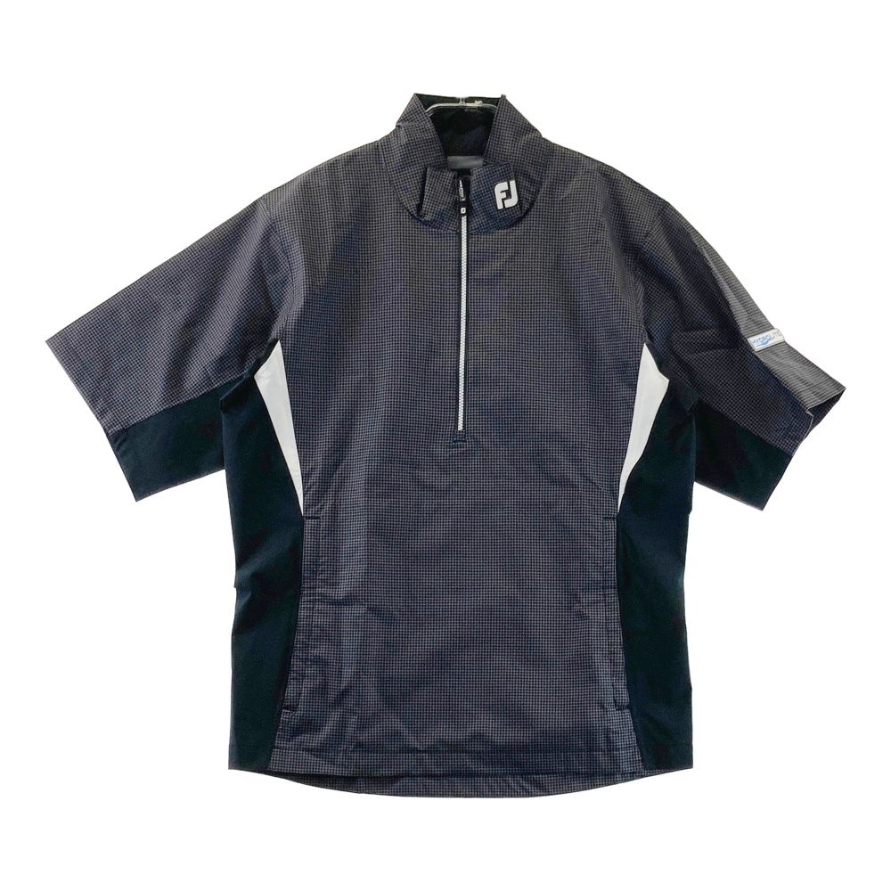 サイズ：M FOOT JOY フットジョイ  防水 半袖ブルゾン 千鳥柄 グレー系 [240101572056] ゴルフウェア メンズ ストスト