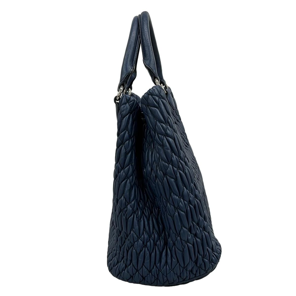 miumiu(ミュウミュウ) トートバッグ ミュウクリスタル ネイビー レザー