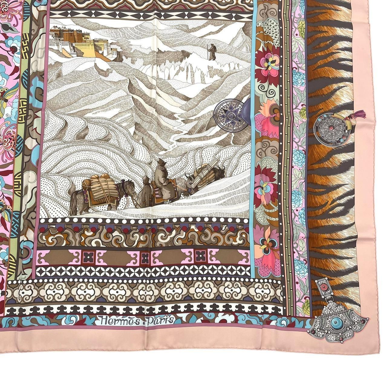 極美品 HERMES エルメス カレ90 スカーフ シルク LA FEMME AUX