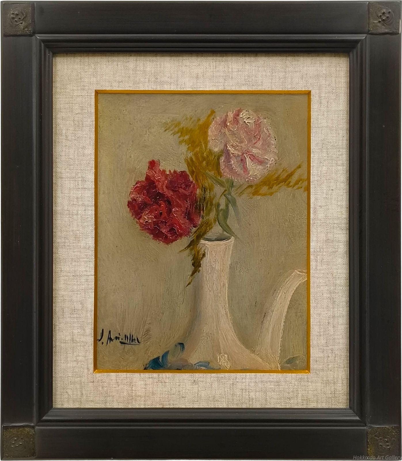 有岡一郎 「カーネーション」 油絵・油彩画 絵画 - メルカリ