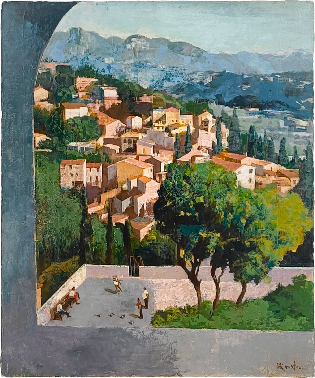 松井茂樹 「南フランスの町（カニュ）」 油絵・油彩画 絵画 - メルカリ