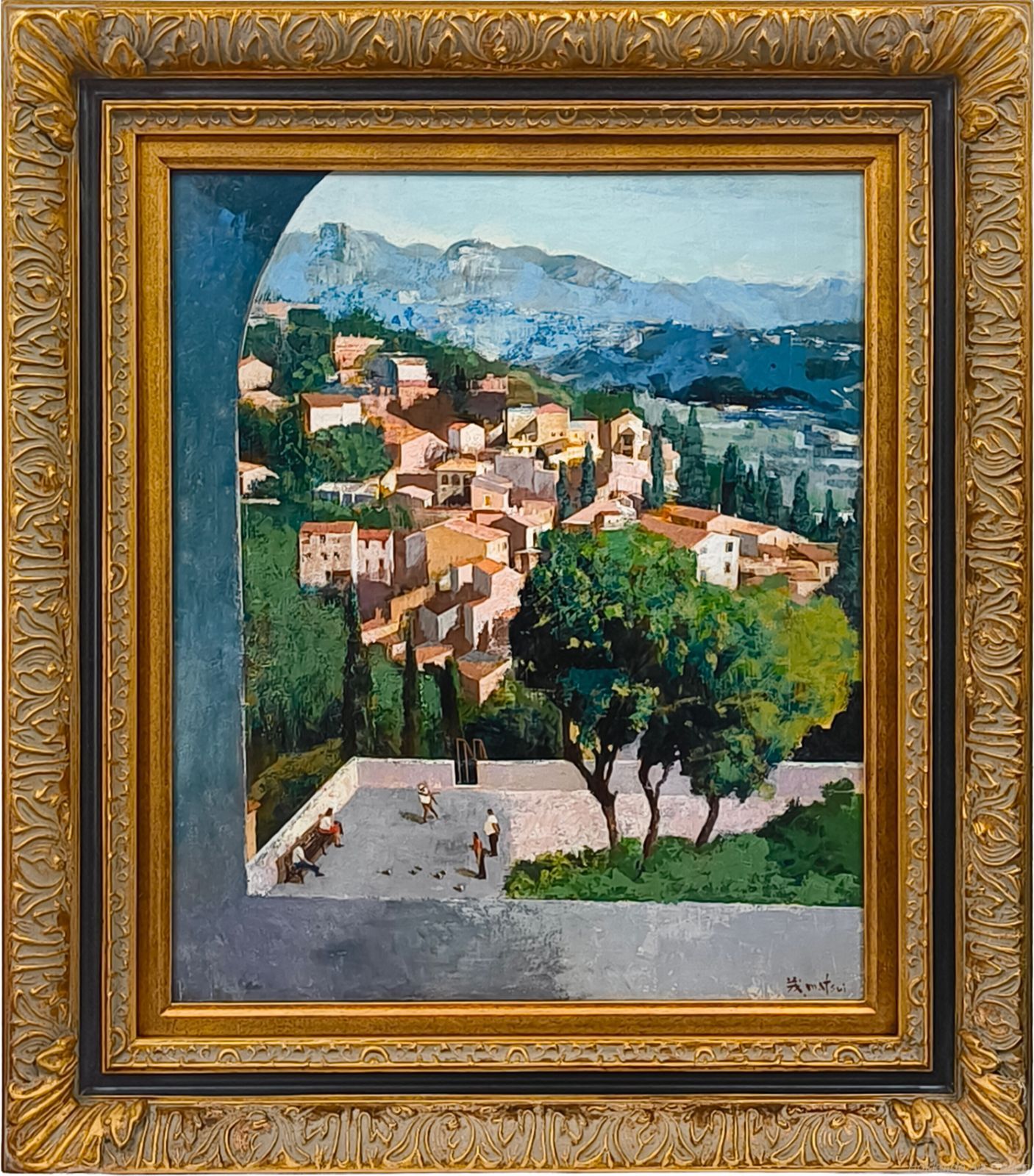 松井茂樹 「南フランスの町（カニュ）」 油絵・油彩画 絵画 - メルカリ