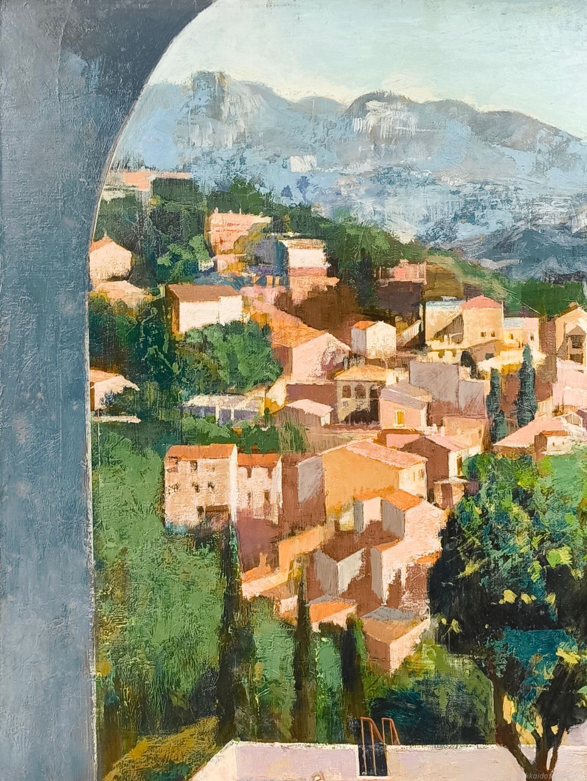 松井茂樹 「南フランスの町（カニュ）」 油絵・油彩画 絵画 - メルカリ