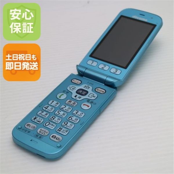 美品 F-01G らくらくホン ベーシック4 ブルー 即日発送 ガラケー